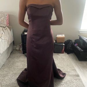 David’s Bridal gown with train